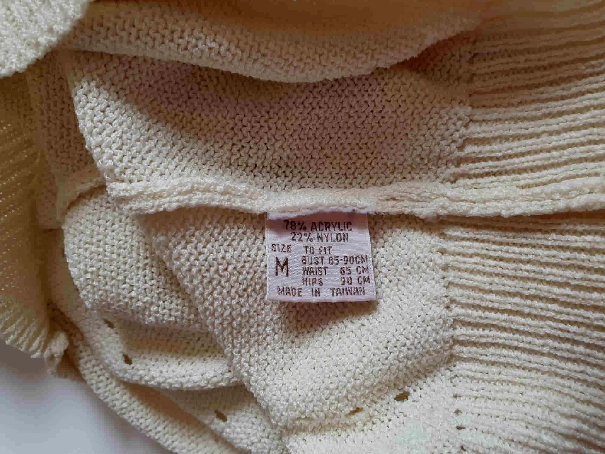 1980s Cream Lacy Knit Jumper by Club Prive