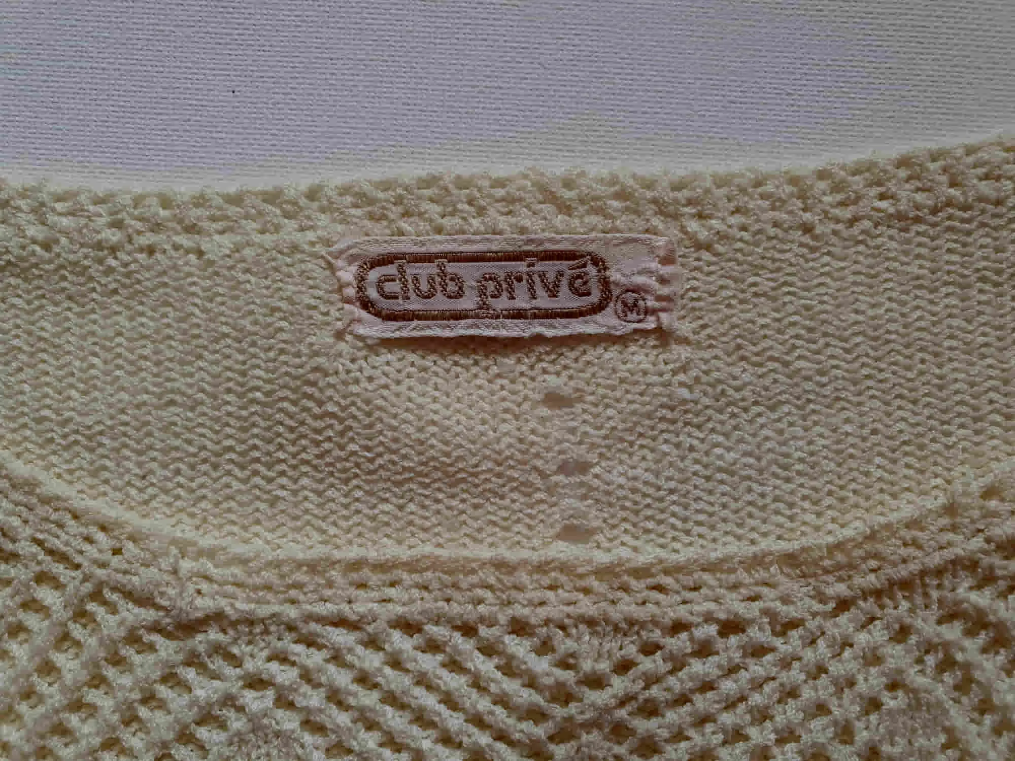 1980s Cream Lacy Knit Jumper by Club Prive