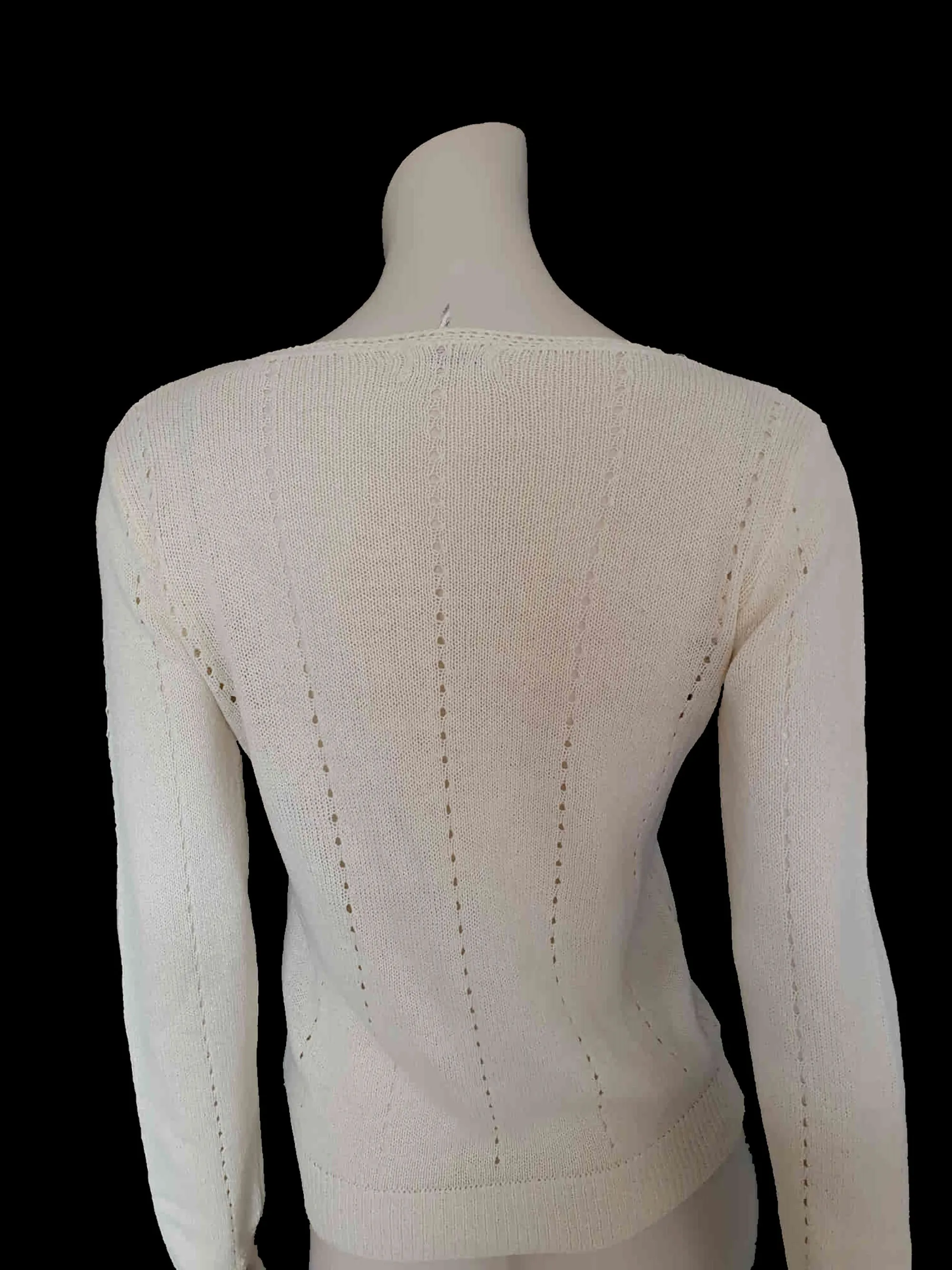1980s Cream Lacy Knit Jumper by Club Prive