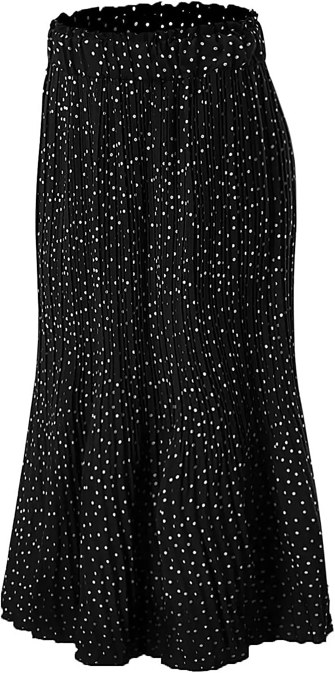 2023 Summer Spring Women's Casual Skirts Skirts for Women Trendy Elegant High Skirt Dot Women's Pleated Midi