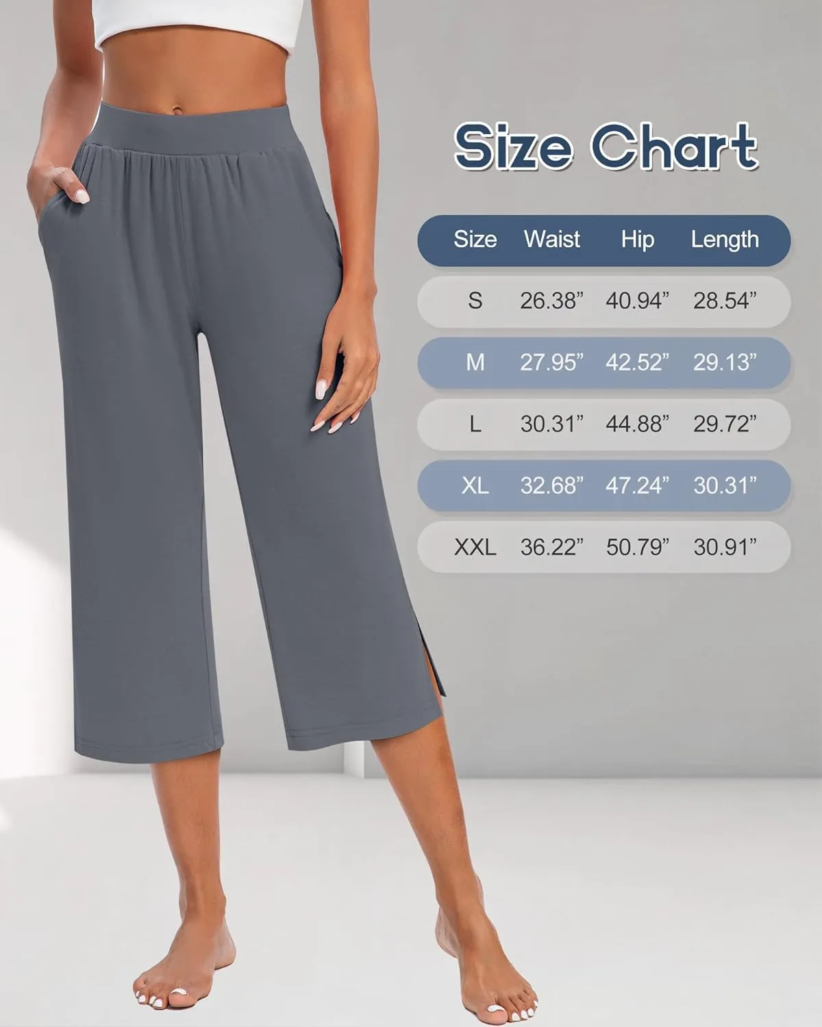 3 Pack Women's Capri Pants Capri Joggers Loose Cropped Workout Sweatpants Running Lounge Pants with Pockets