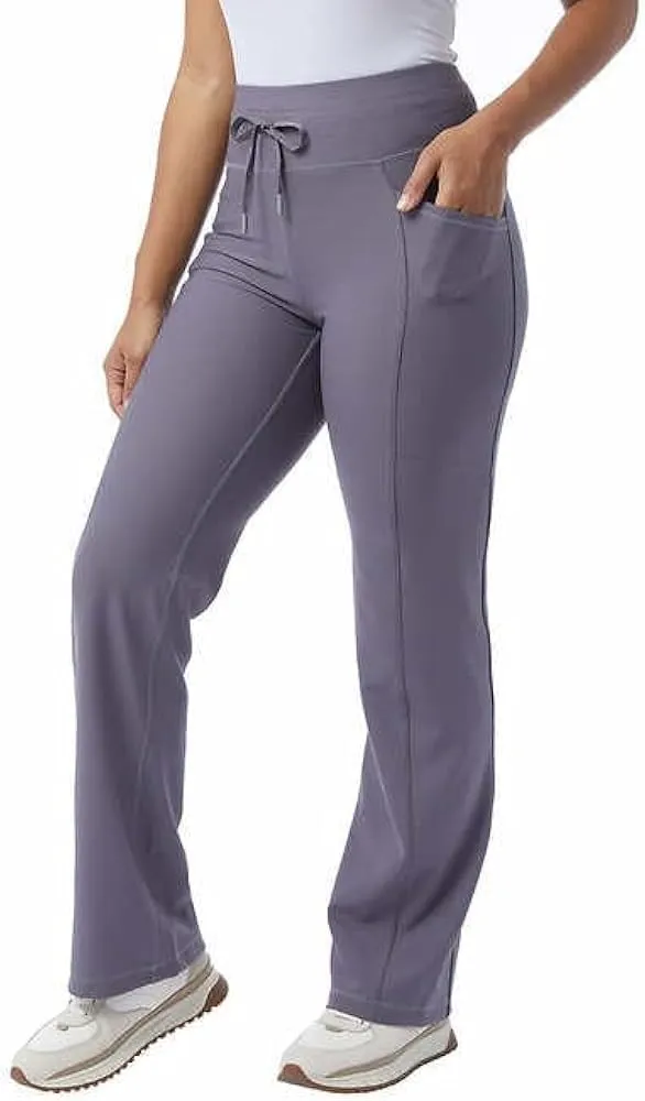 32 Degrees Wide Leg Pants Woman - Ribbed Semi-Flare Pant - Yoga Pants for Women