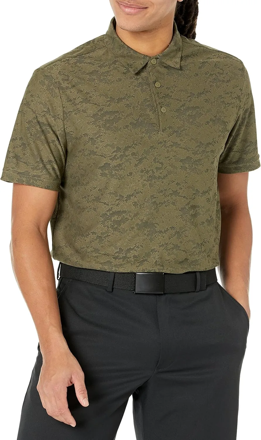 adidas Men's Textured Jacquard Golf Polo Shirt