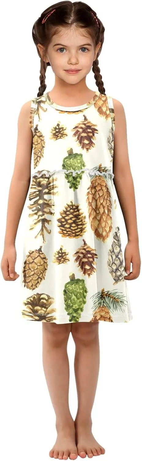 Aflyko Girls Sleeveless Dress Adorable Tank Play Sundress 2T-8T