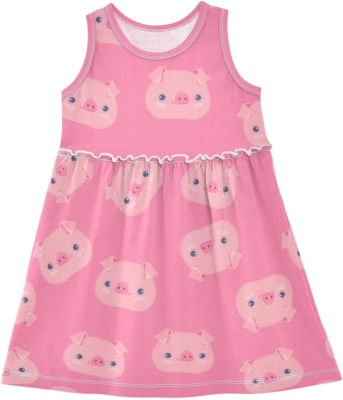 Aflyko Girls Sleeveless Dress Adorable Tank Play Sundress 2T-8T