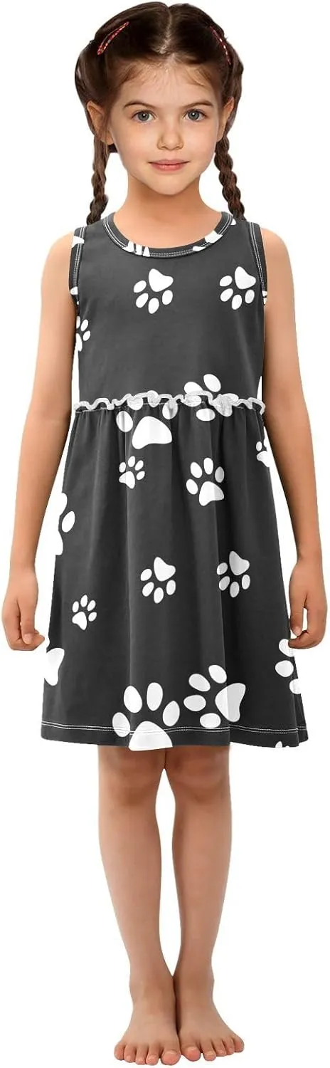 Aflyko Girls Sleeveless Dress Adorable Tank Play Sundress 2T-8T