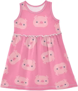 Aflyko Girls Sleeveless Dress Adorable Tank Play Sundress 2T-8T