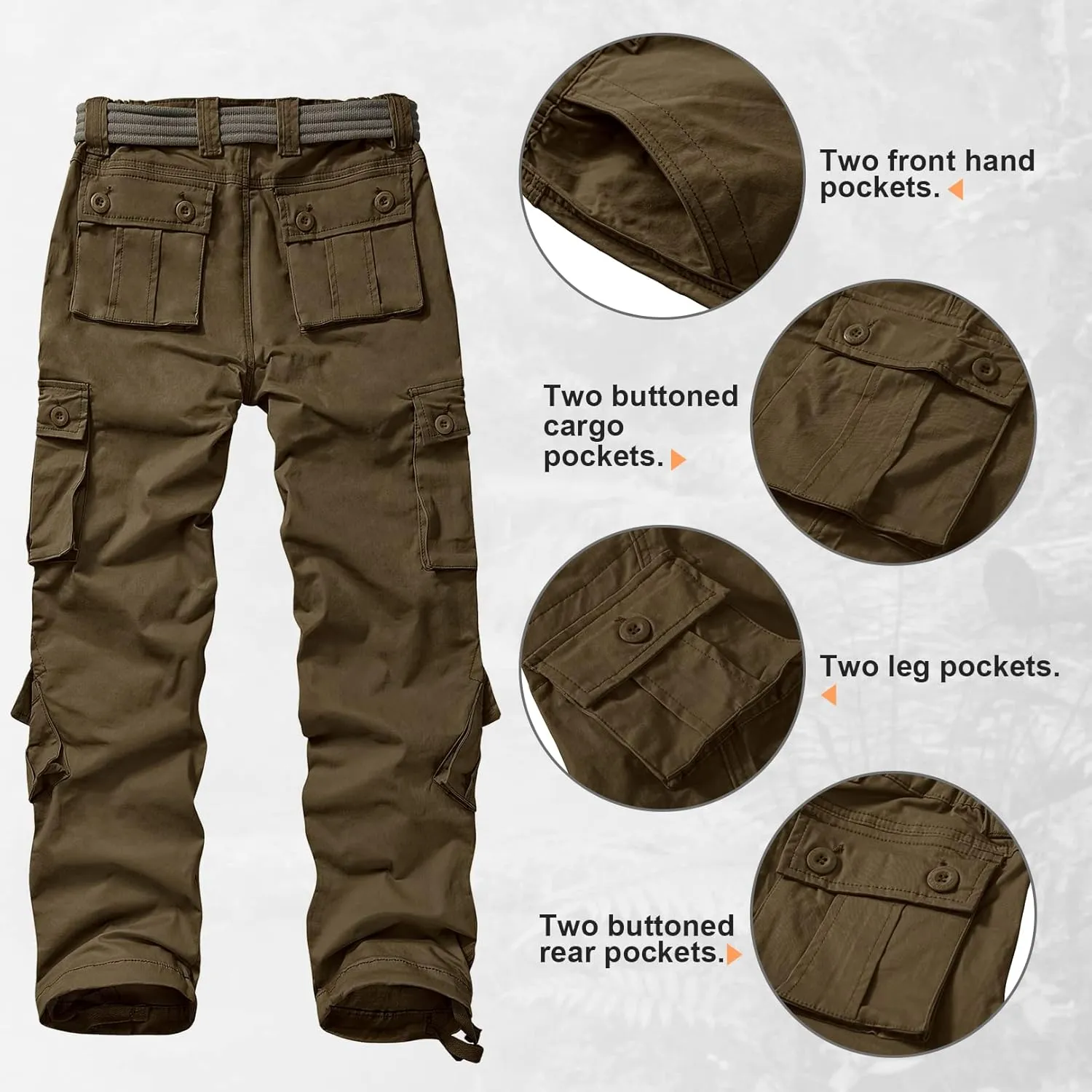 Alfiudad Womens Cargo Pants with Pockets, Women's Casual Military Army Hiking Combat Tactical Work Pants Trousers