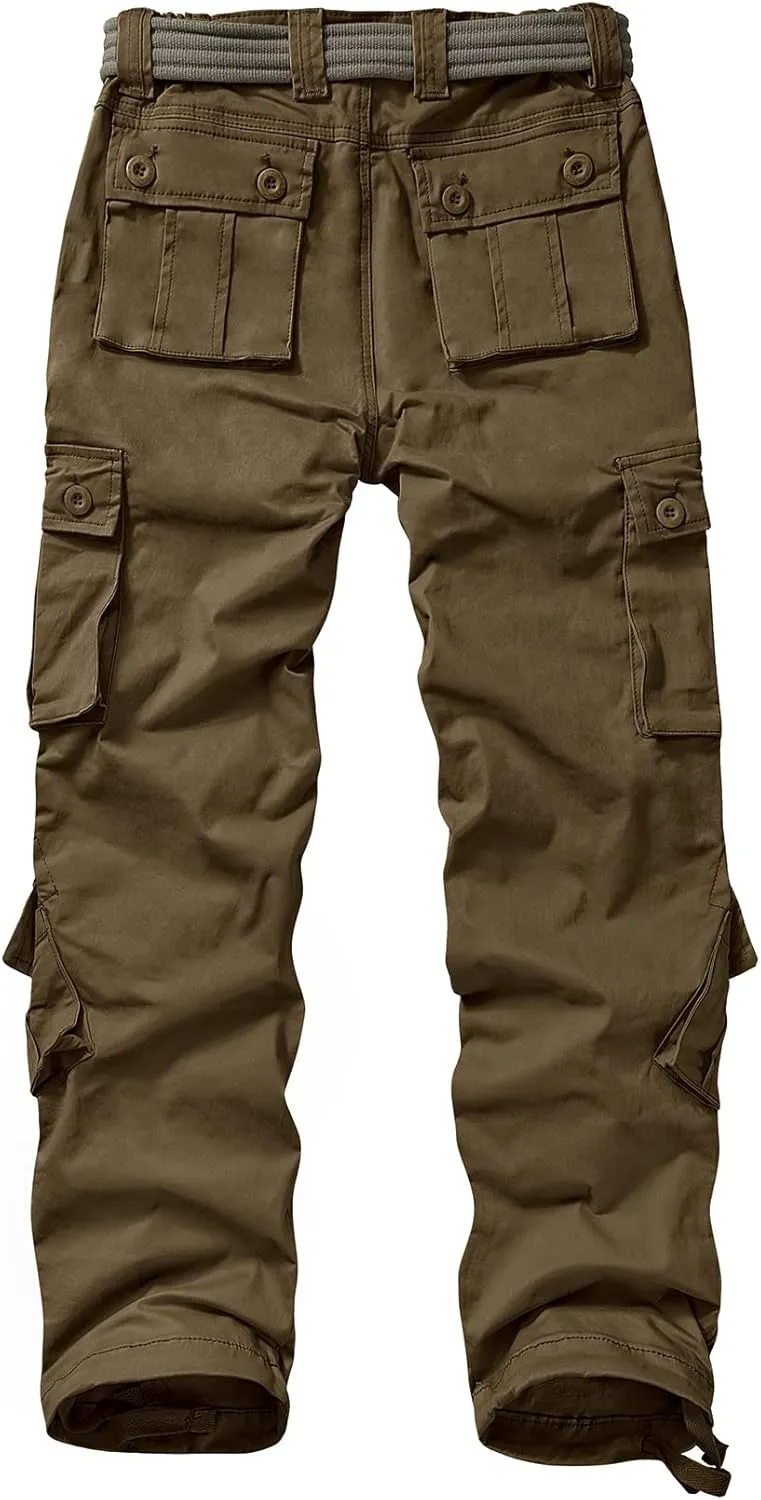 Alfiudad Womens Cargo Pants with Pockets, Women's Casual Military Army Hiking Combat Tactical Work Pants Trousers