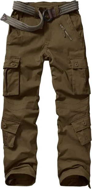 Alfiudad Womens Cargo Pants with Pockets, Women's Casual Military Army Hiking Combat Tactical Work Pants Trousers