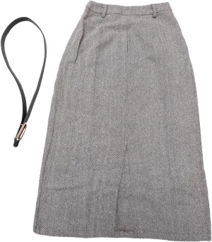 Allegra K Midi Pencil Skirt for Women Fall Winter High Waisted Work Office Skirts with Belt