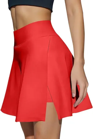 Athletic Skorts for Women Short Tennis Skirt with Shorts Underneath High Waisted Slit Mini Golf Skirts Pickleball Outfits