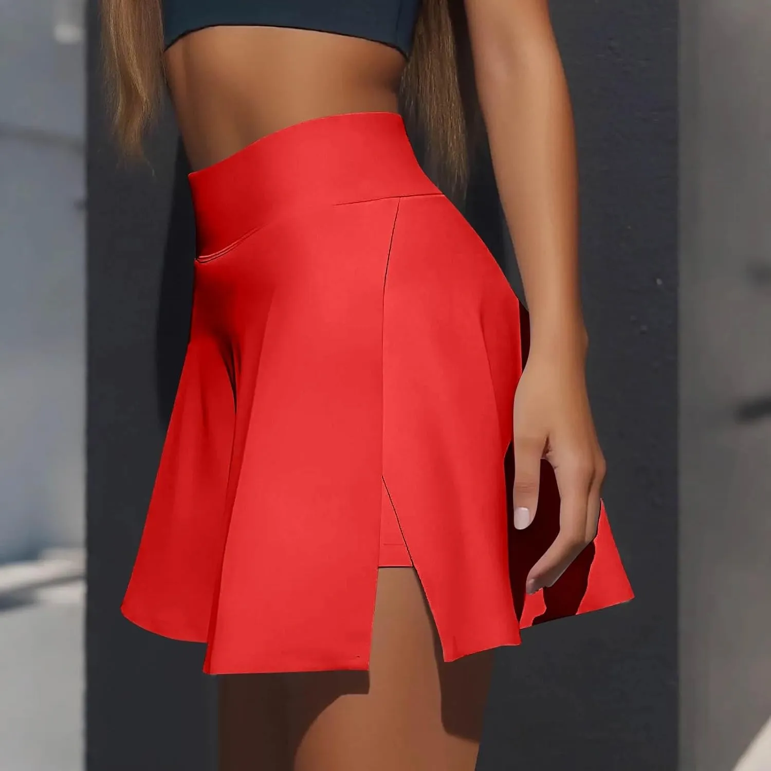 Athletic Skorts for Women Short Tennis Skirt with Shorts Underneath High Waisted Slit Mini Golf Skirts Pickleball Outfits