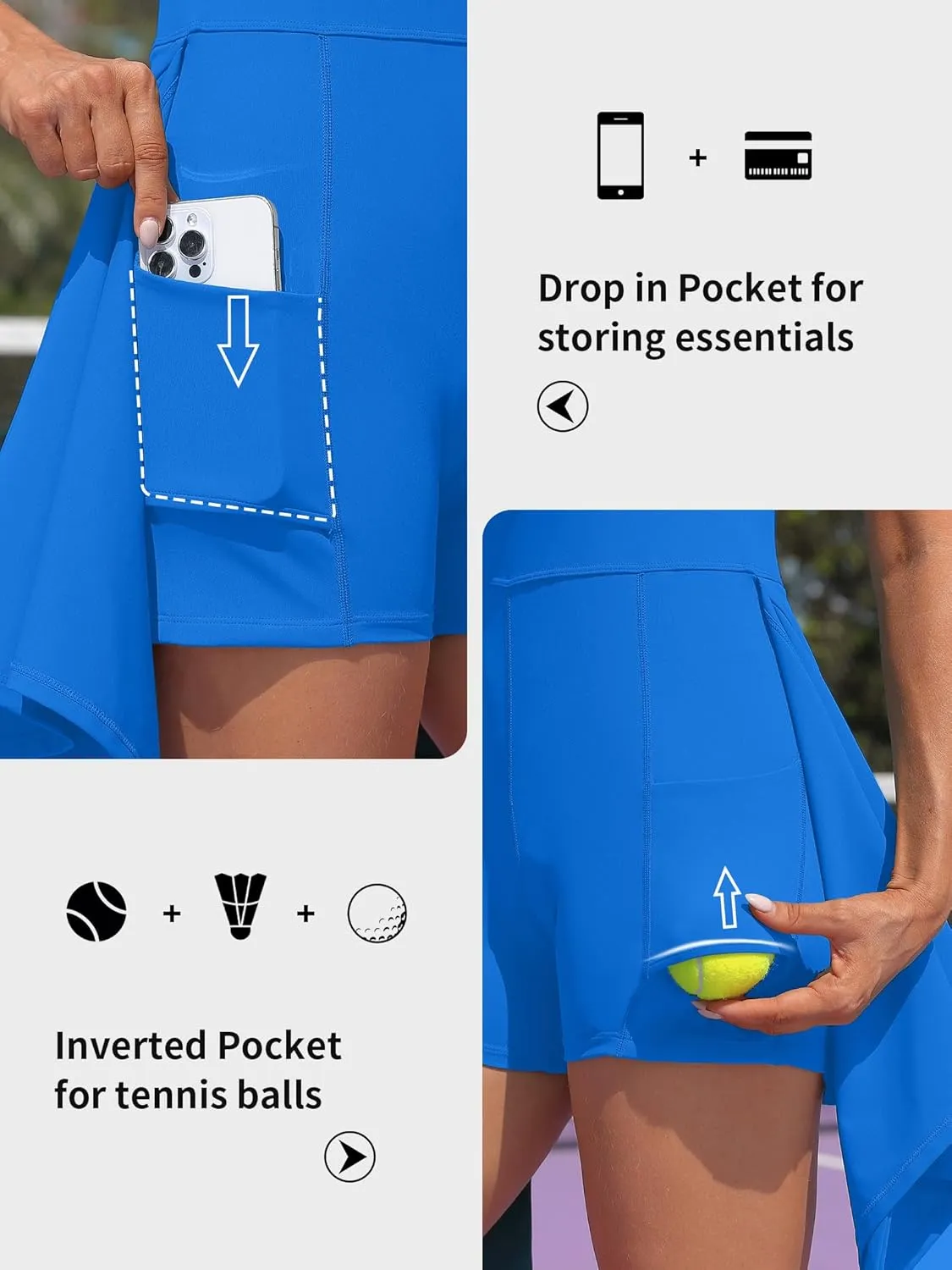 ATTRACO Tennis Dress Golf Outfits for Women Sleeveless Side Slit Active Dress Workout Romper Dresses