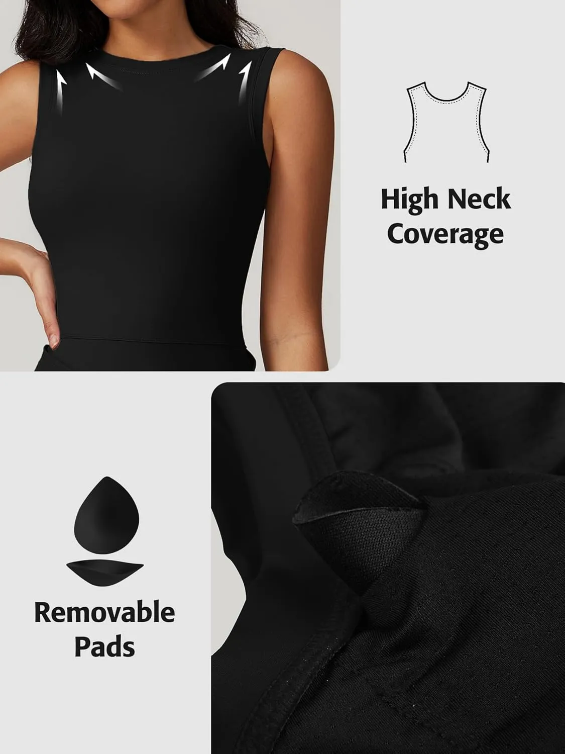 ATTRACO Tennis Dress Golf Outfits for Women Sleeveless Side Slit Active Dress Workout Romper Dresses