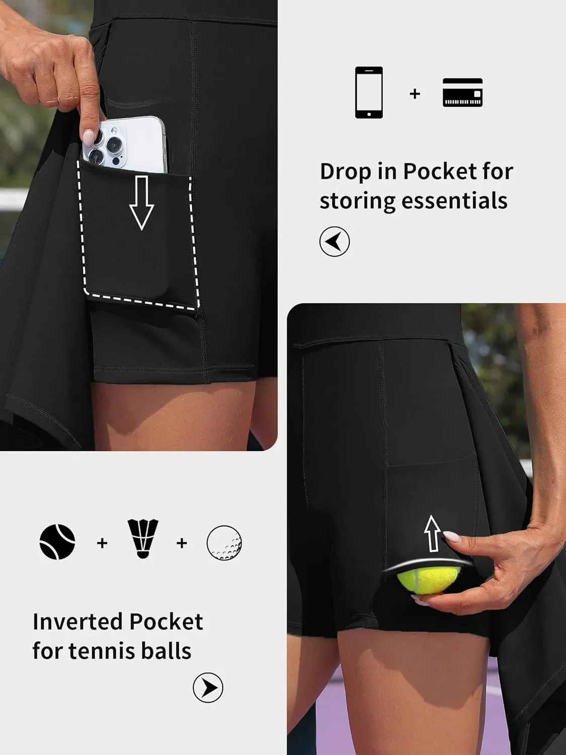 ATTRACO Tennis Dress Golf Outfits for Women Sleeveless Side Slit Active Dress Workout Romper Dresses