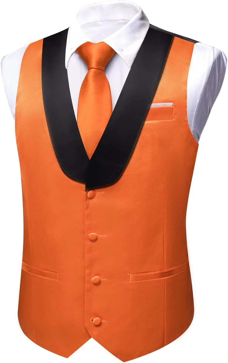 Barry.Wang Mens Formal Suit Vest Casual Business Waistcoat Tie Bowtie Set Shawl Collar Slim Fit Vest Wedding Party