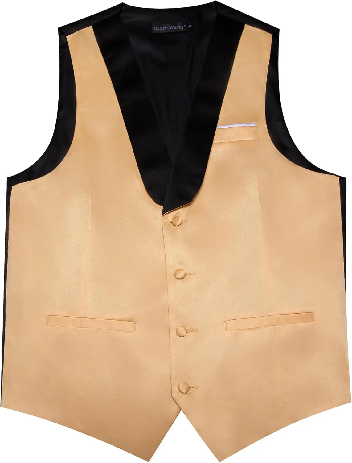 Barry.Wang Mens Formal Suit Vest Casual Business Waistcoat Tie Bowtie Set Shawl Collar Slim Fit Vest Wedding Party