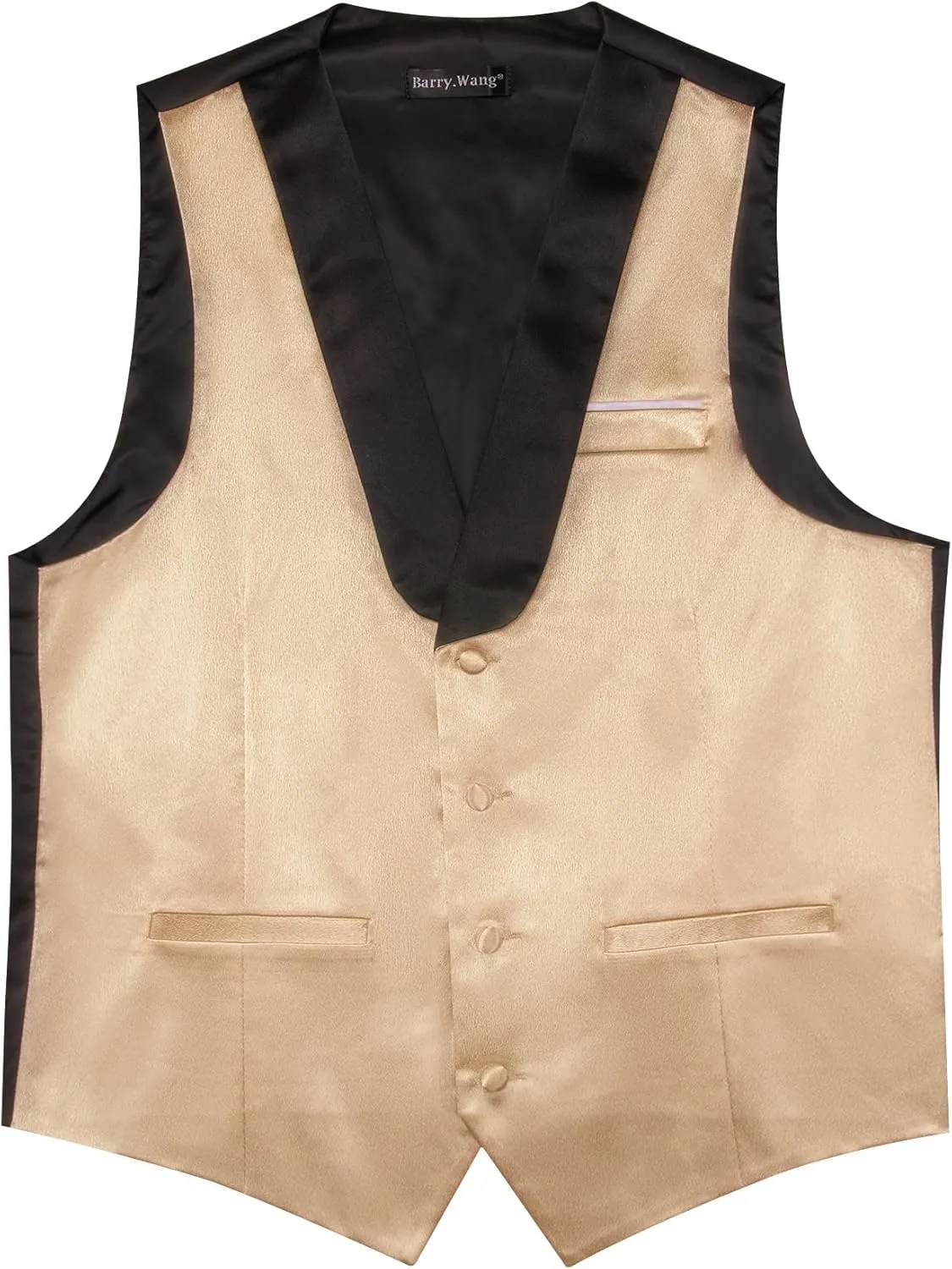 Barry.Wang Mens Formal Suit Vest Casual Business Waistcoat Tie Bowtie Set Shawl Collar Slim Fit Vest Wedding Party