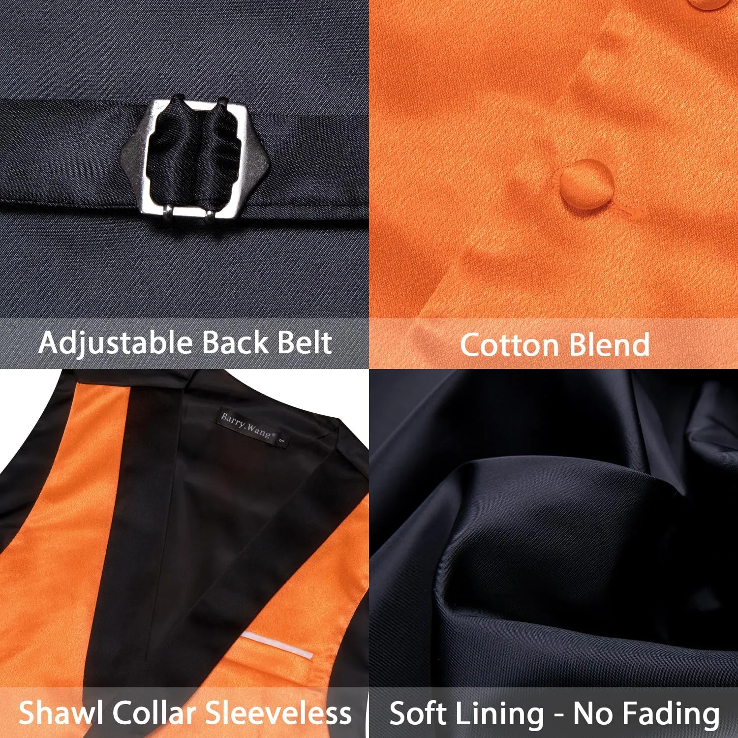 Barry.Wang Mens Formal Suit Vest Casual Business Waistcoat Tie Bowtie Set Shawl Collar Slim Fit Vest Wedding Party