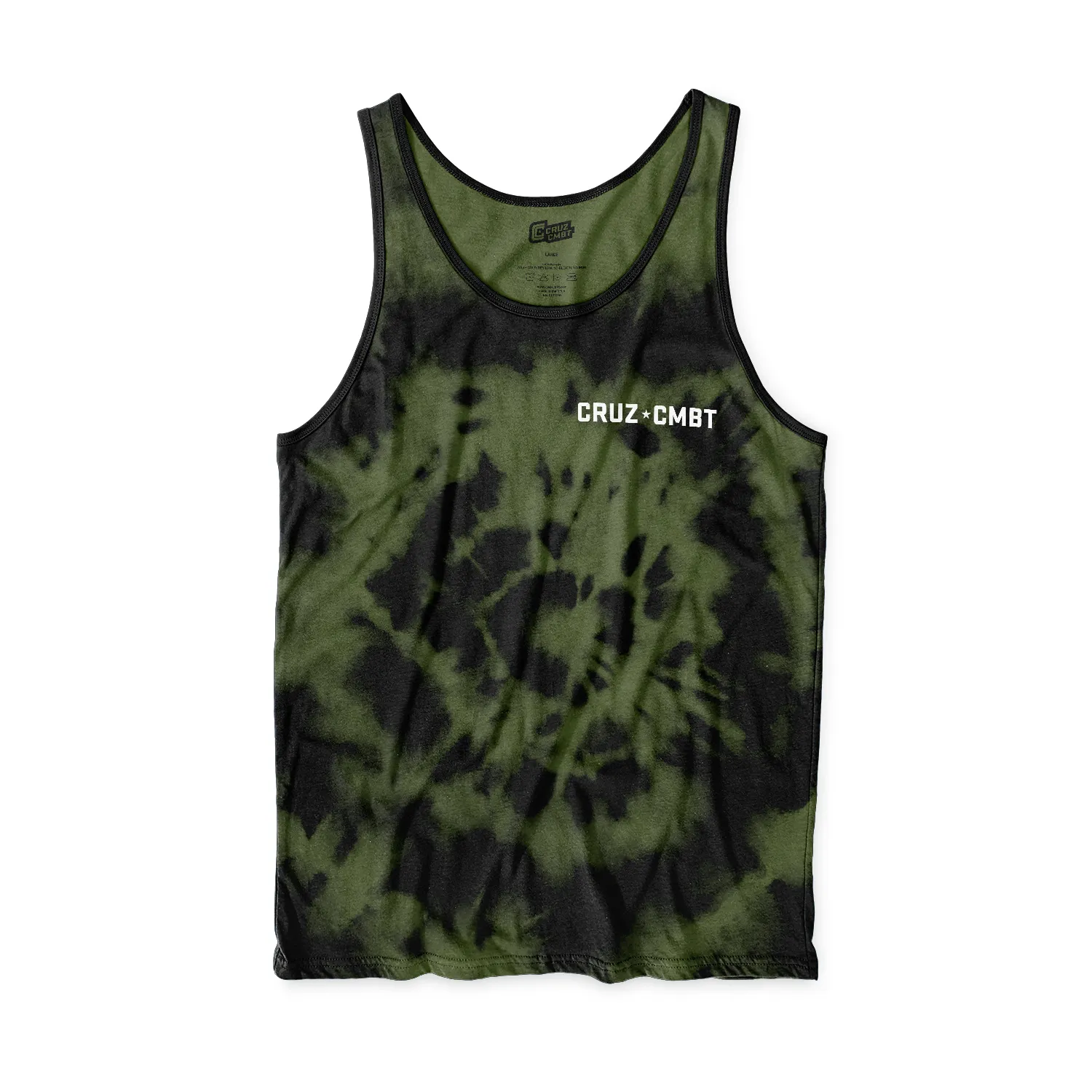 Base Collection men's performance tank, tie-dye o.d. green