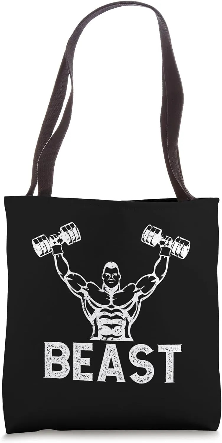 BEAST Cool Men's Gym Lift Workout Sport Muscle Bodybuilding Tote Bag