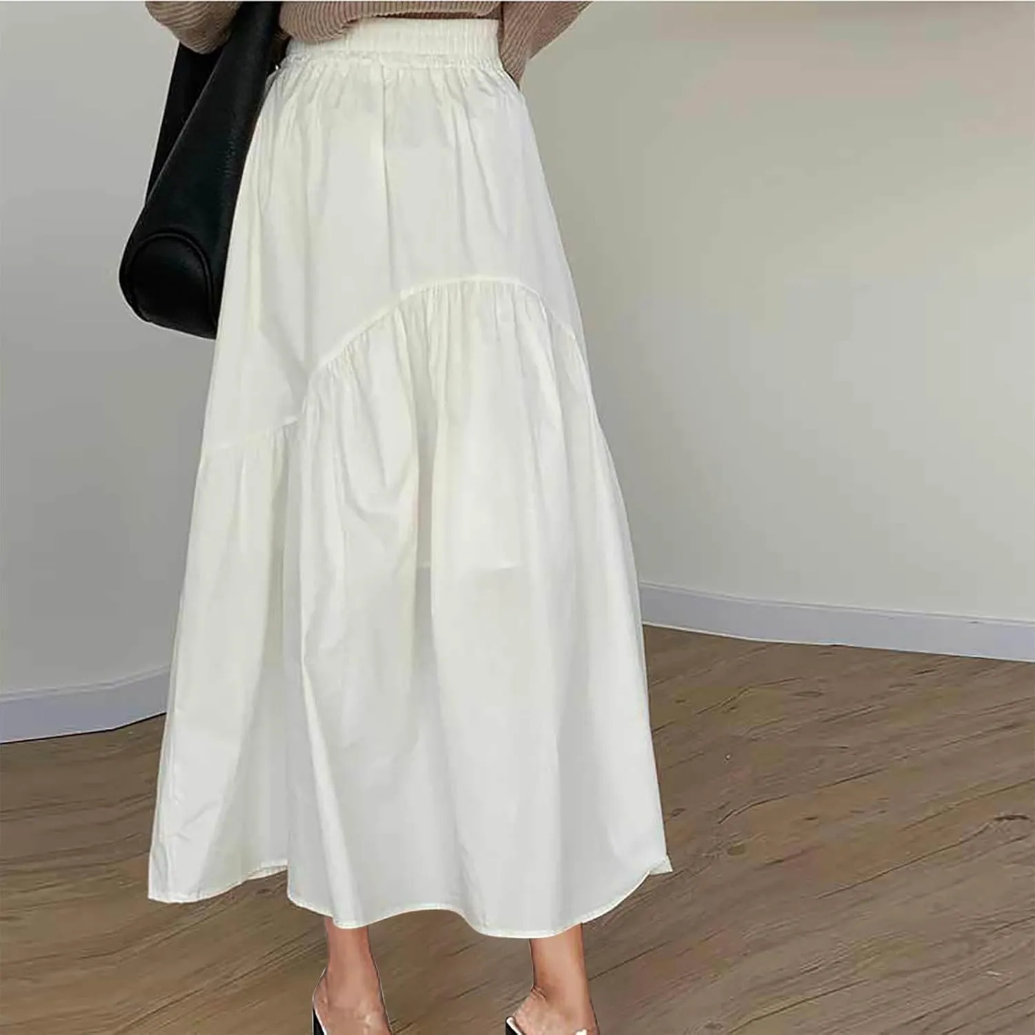 Boho Summer Maxi Skirts for Women, 2025 Trendy Casual Beach Skirt High Waist Bohemian Lightweight Flowy Skirts