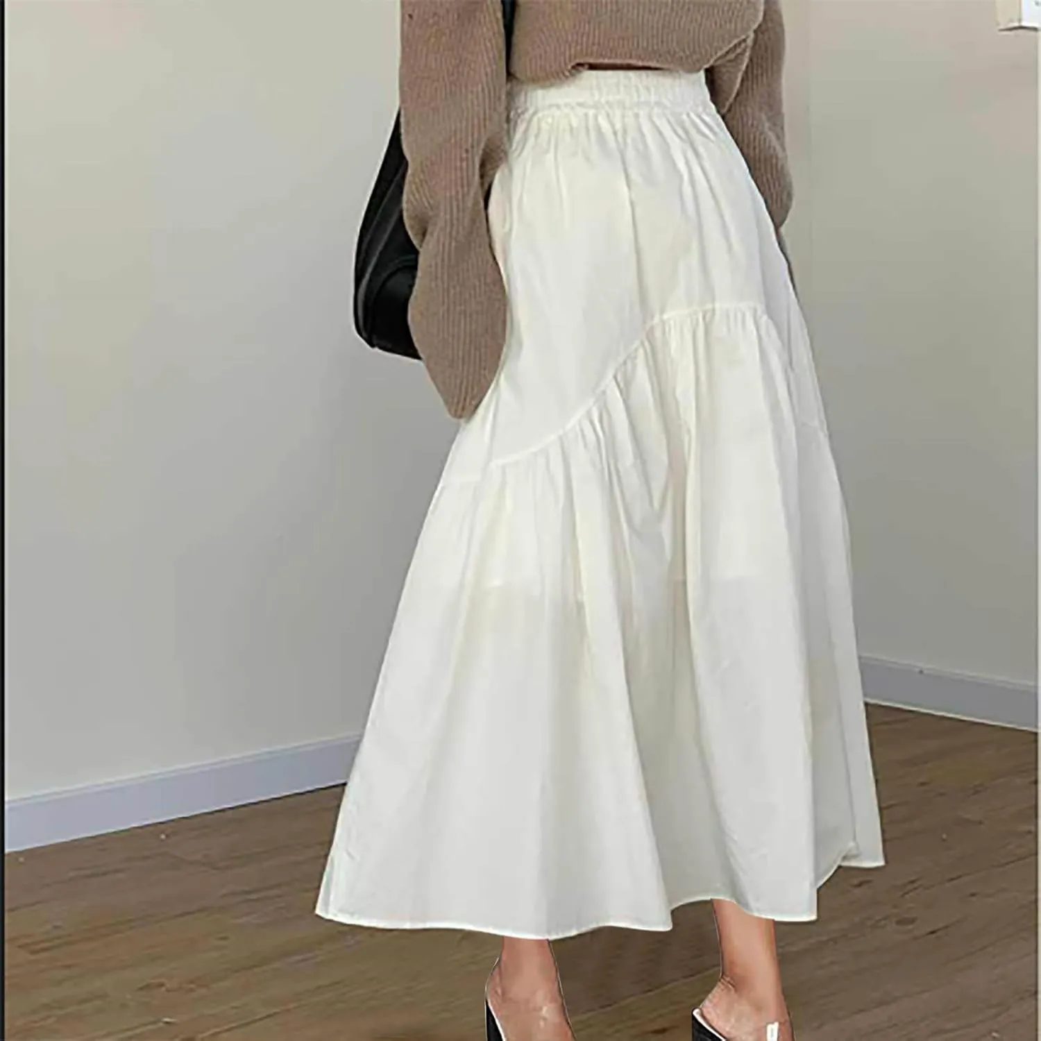 Boho Summer Maxi Skirts for Women, 2025 Trendy Casual Beach Skirt High Waist Bohemian Lightweight Flowy Skirts
