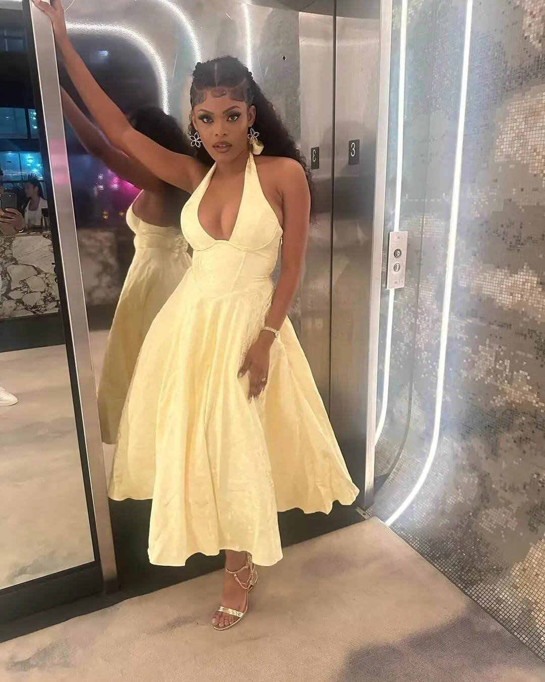 Bow Tea Length Prom Dress for Women Embroidery Satin Evening Party Gown A Line Corset Cocktail Dress