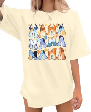 Boy Mom Oversized Tshirt Woman Sequin Graphic Tee Trendy Mama Shirt Mother Gifts Top Casual Short Sleeve Tops