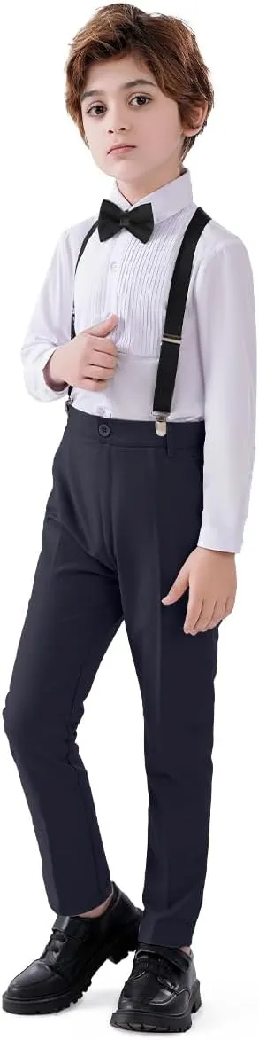 Boys Formal Suspenders Suits Set