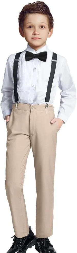 Boys Formal Suspenders Suits Set