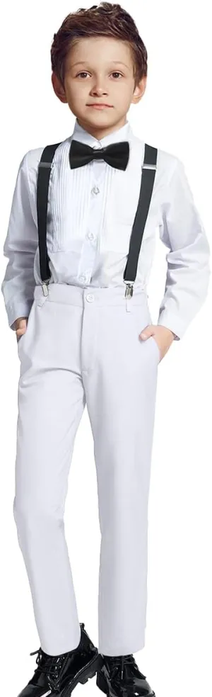 Boys Formal Suspenders Suits Set