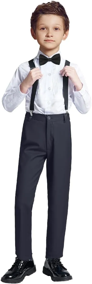 Boys Formal Suspenders Suits Set