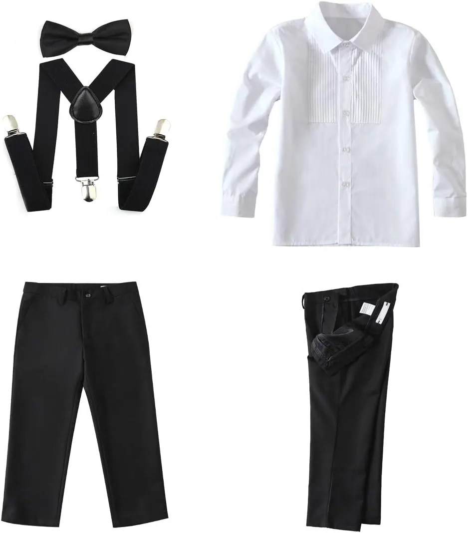 Boys Formal Suspenders Suits Set