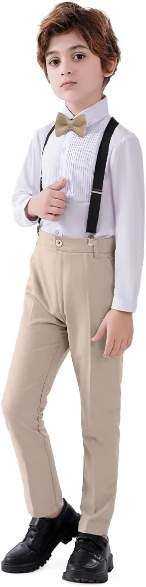 Boys Formal Suspenders Suits Set