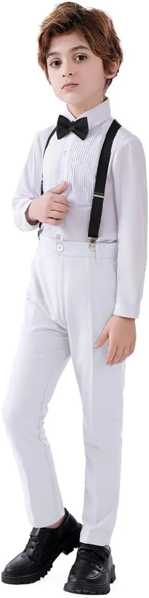 Boys Formal Suspenders Suits Set