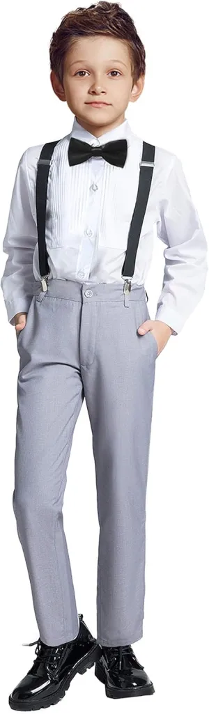 Boys Formal Suspenders Suits Set