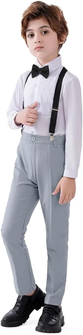 Boys Formal Suspenders Suits Set