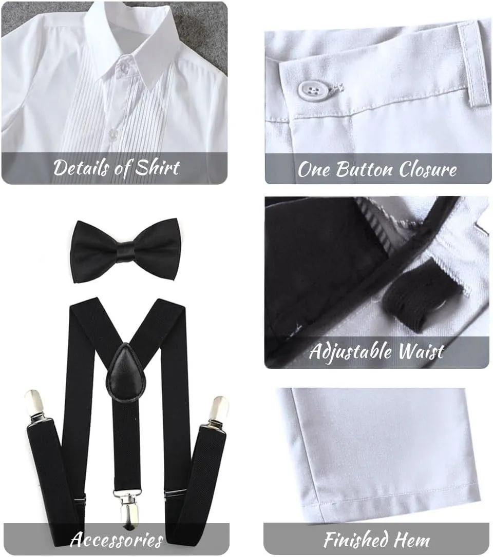 Boys Formal Suspenders Suits Set