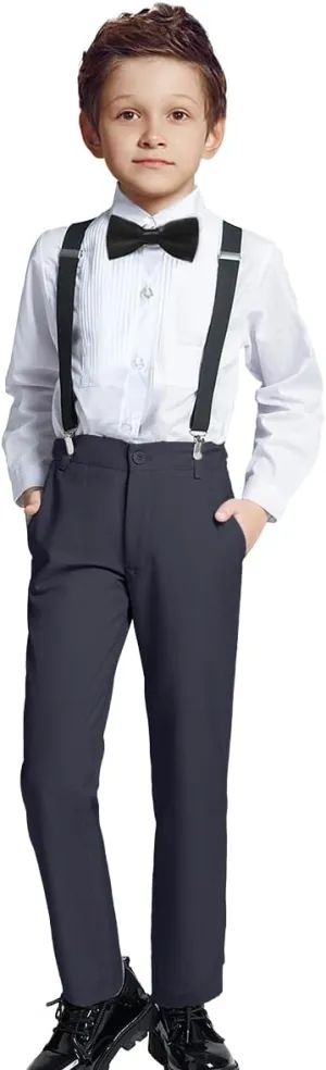 Boys Formal Suspenders Suits Set