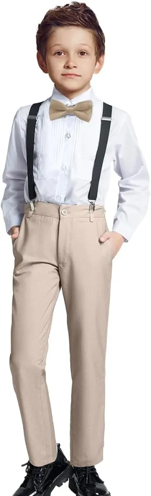 Boys Formal Suspenders Suits Set