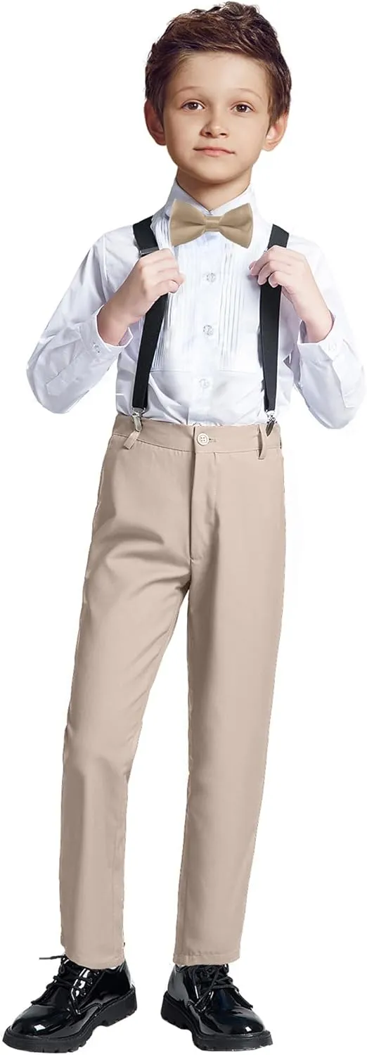 Boys Formal Suspenders Suits Set