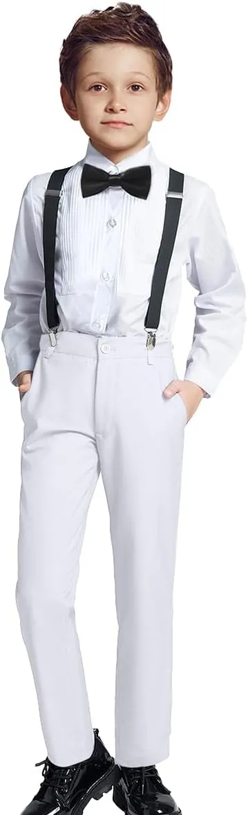 Boys Formal Suspenders Suits Set