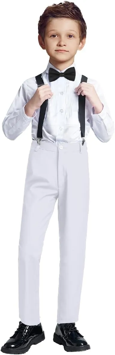 Boys Formal Suspenders Suits Set