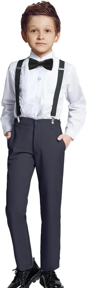 Boys Formal Suspenders Suits Set