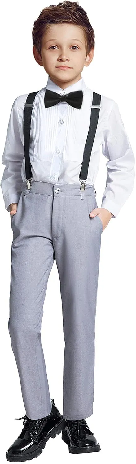 Boys Formal Suspenders Suits Set