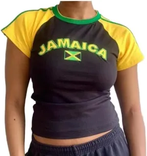 Brazil Strap Tank Top France Crop Top Y2k Shirts Graphic Tees for Women Vintage 90s Streetwear Baby Tees for Women