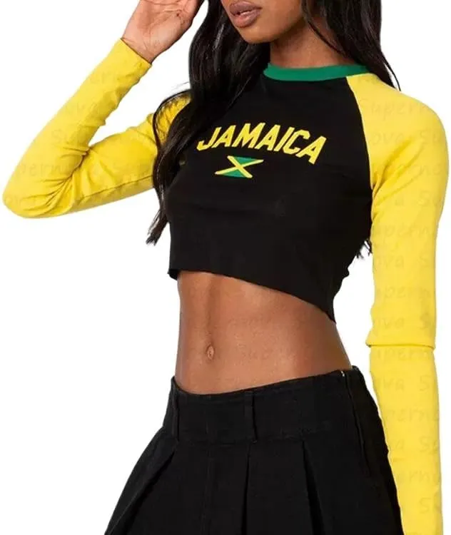 Brazil Strap Tank Top France Crop Top Y2k Shirts Graphic Tees for Women Vintage 90s Streetwear Baby Tees for Women