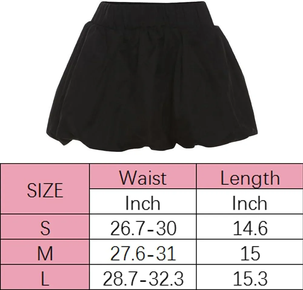 Bubble Mini Skirt Y2K Ruffle Short Skirts Pleated Puffy Balloon Skirt Streetwear
